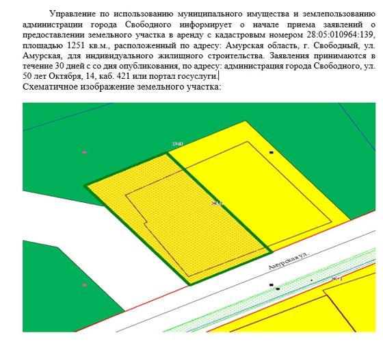 Земельный участок с кадастровым номером 28:05:010964:139, по адресу: Амурская область, г. Свободный, ул. Амурская