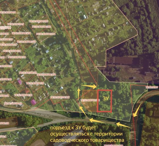 Земельный участок из земель населенных пунктов площадью 800 кв.м, расположенный по адресу: Ярославская область, Угличский р-н, г. Углич, Камышевское шоссе, для ведения садоводства