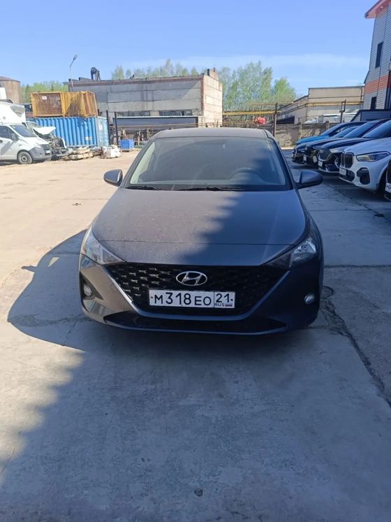 АМТС Hyundai Solaris, 2022 г.в., г/н М318ЕО21, VIN Z94K241CANR338976, цвет серый
