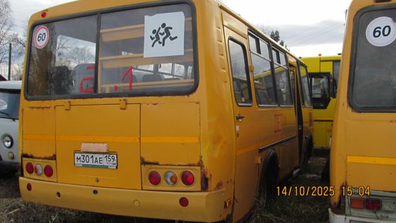 Транспортное средство ПАЗ-32053-70, автобус для перевозки детей, VIN Х1М3205ВХН0002046, 2017 года выпуска, модель № двигателя 523420 Н1002474, шасси (рама) № отсутствует, кузов (кабина, прицеп) № Х1М3205ВХН0002046, цвет желтый. Паспорт транспортного средства 52ОС330250, выдан 14.08.2017 ООО «Павловский автобусный завод», Россия, Нижегородская область, г. Павлов, ул. Суворова, д. 1.  Государственный регистрационный номер М301АЕ159