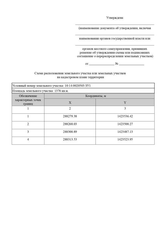 Земельный участок в кадастровых кварталах 10:14:0020503, площадью 1376 кв. м.