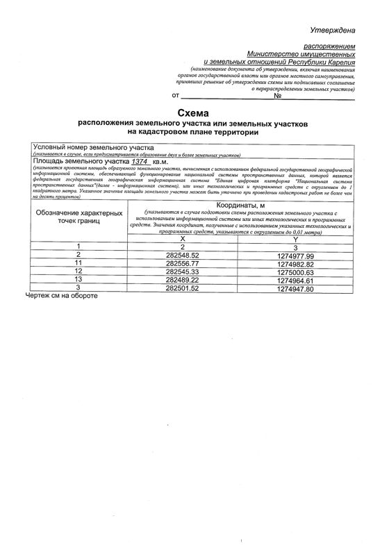 Земельный участок из земель населенных пунктов в кадастровом квартале 10:12:0040105, площадью 1374 кв. м.