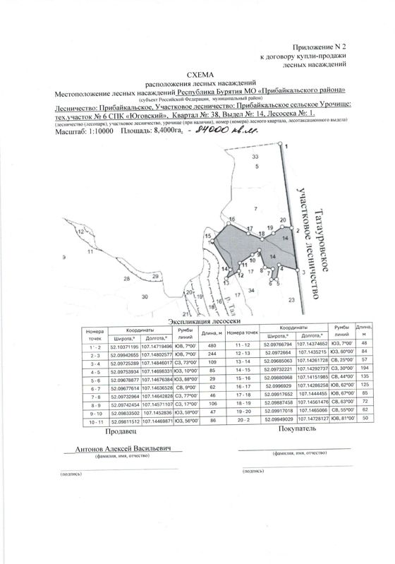 Право заключения договора купли-продажи лесных насаждений, расположенных на землях лесного фонда, для осуществления заготовки древесины субъектами малого и среднего предпринимательства. Прибайкальское лесничество, Прибайкальское сельское участковое лесничество ТУ № 6 СПК «Юговский» ,  квартал 38,  выдел 14   площадь 8,4 га