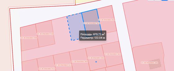 Опубликование извещения о предварительном согласовании предоставления в аренду образуемого земельного участка в кадастровом квартале 23:30:0503003, по адресу: Краснодарский край, Темрюкский район, пос. Соленый, площадью 874 кв.м, в целях использования земельного участка - для индивидуального жилищного строительства