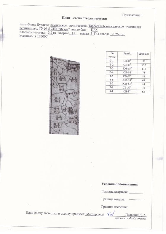 Право заключения договора купли-продажи лесных насаждений, расположенных на землях лесного фонда, для осуществления заготовки древесины в рамках реализации части 2 статьи 29.1 Лесного кодекса РФ,  Заудинское  лесничество, Тарбагатайское сельское участковое лесничество ТУ № 5 СПК «Икра», квартал 15, выдел 2  площадь 3,7 га