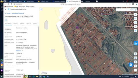 Земельный участок c кадастровым номером 02:37:020501:1596
