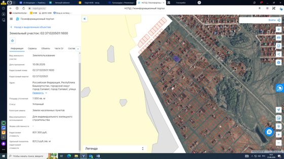 Земельный участок c кадастровым номером 02:37:020501:1600