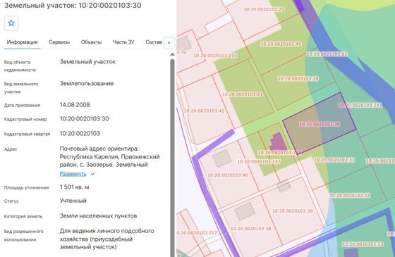 Лот №1. Право заключения договора аренды земельного участка из земель населенных пунктов, имеющего кадастровый номер 10:20:0020103:30