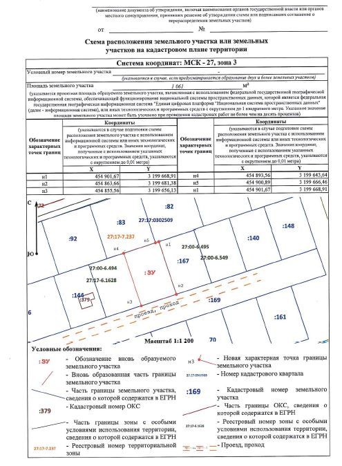 земельный участок, площадью 1061 кв.м., расположенный по адресу: Хабаровский край, Хабаровский район, с. Сергеевка, примыкает к земельному участку с кадастровым номером 27:17:0302509:167, категория земель – земли населенных пунктов, цель использования – для индивидуального жилищного строительства (код по классификатору 2.1)