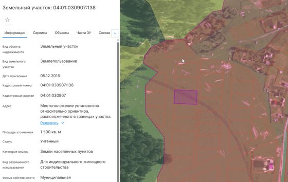Земельный участок с кадастровым номером 04:01:030907:138, местоположение: Российская Федерация, Республика Алтай, Майминский район, Бирюлинское сельское поселение, с. Александровка, ул. Ак-кырланская, 8. Площадью участка 1500 кв. м.