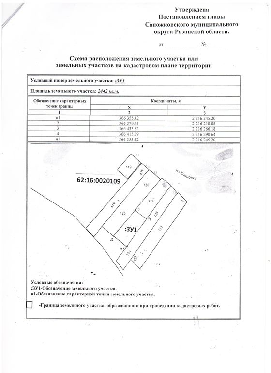 Аренда земельного участка с кадастровым номером 62:16:0020109:1336