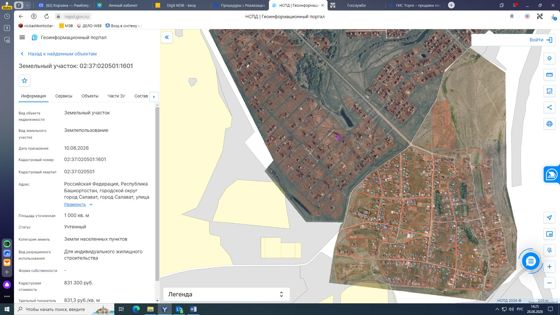 Земельный участок c кадастровым номером 02:37:020501:1601