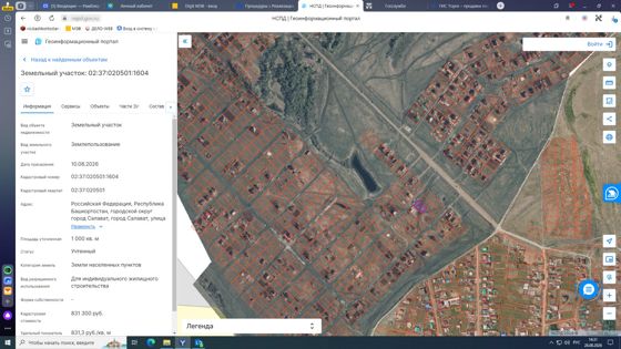 Земельный участок c кадастровым номером 02:37:020501:1604