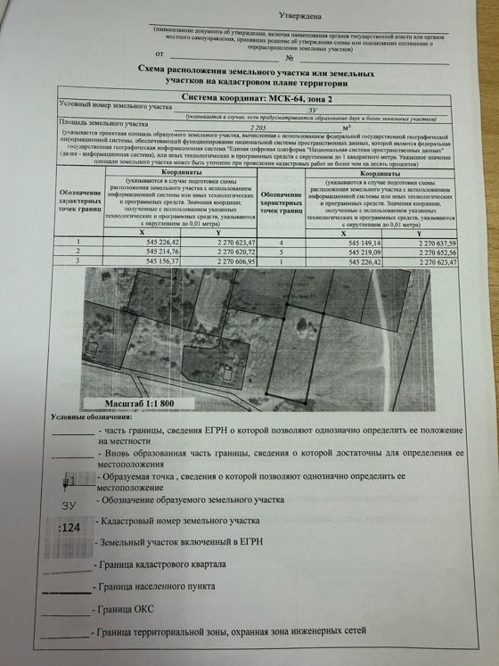 Земельный участок площадью 2205 кв.м, для ведения личного подсобного хозяйства