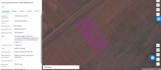 Информация о праве граждан, заинтересованных в предоставлении земельного участка подавать заявления о намерении участвовать в аукционе на право заключения договора аренды земельного участка площадью 2500 кв.м., расположенного по адресу: Российская Федерация, Удмуртская Республика, м.о Глазовский район, д.Качкашур, ул.Малиновая, з/у 26, кадастровый номер 18:05:060002:277