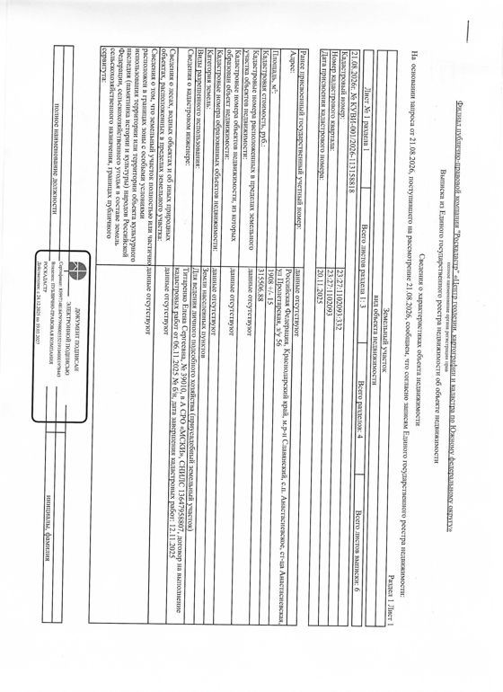 На право заключения договора купли-продажи земельного участка, расположенного по адресу: Российская Федерация, Краснодарский край, Славянский муниципальный район, Анастасиевское сельское поселение, ст. Анастасиевская, ул. Пролетарская, земельный участок 56