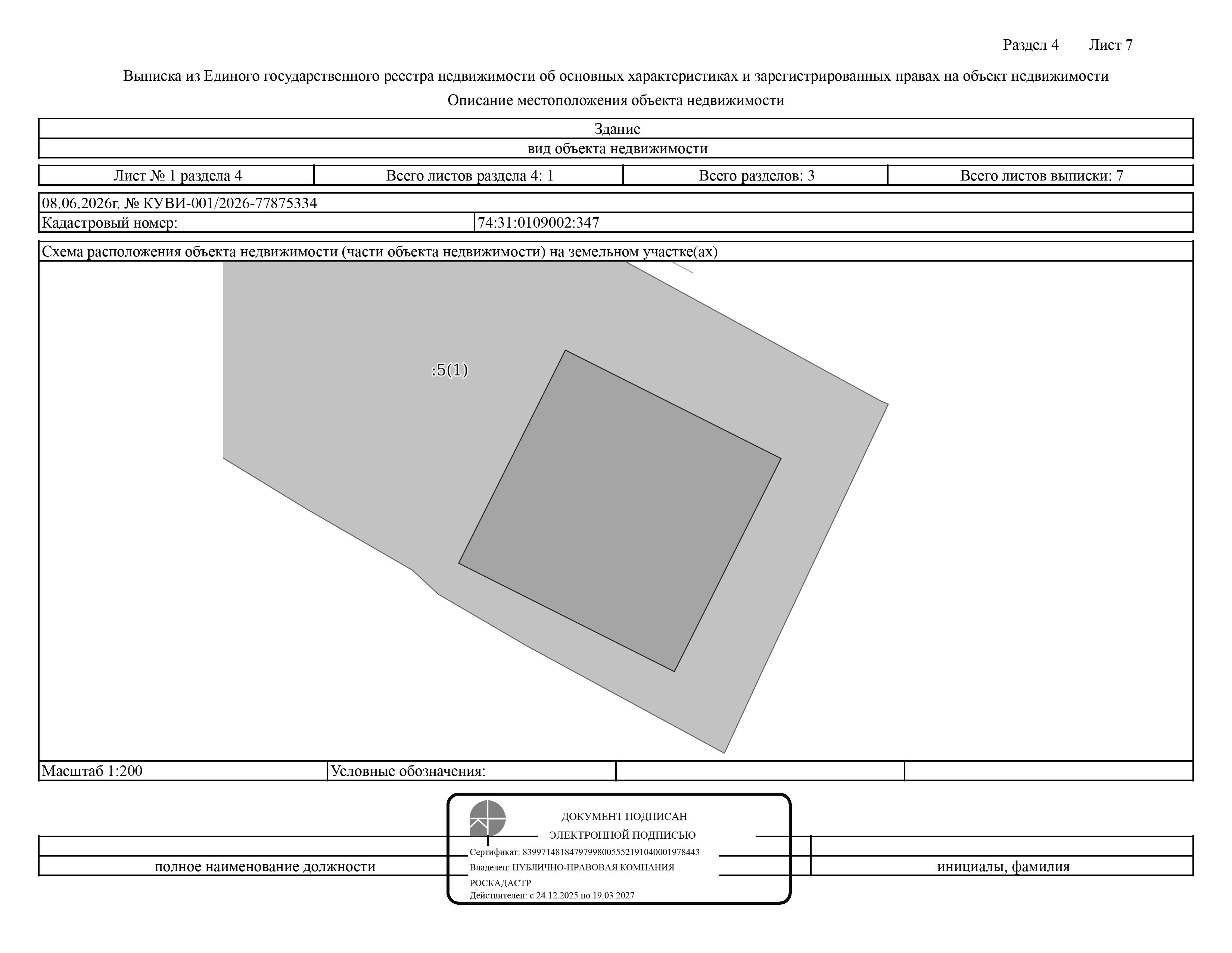 Жилое здание (жилой дом), площадью 183,4 м2, кадастровый номер: 74:31:0109002:347, земельный участок площадью 686 м2, кадастровый номер: 74:31:0109002:5, г. Коркино, ул. Восточная, д. 20, рег. № 74-19268;