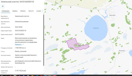Земельный участок с кадастровым номером 54:01:024501:15