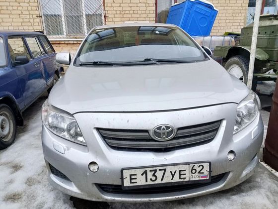 Транспортное средство, легковой автомобиль TOYOTA COROLLA, идентификационный номер (VIN) JTNBV58E002059654, год изготовления ТС - 2007, мощность двигателя – 124 л.с., цвет кузова – серебристый, г/н Е137УЕ62.