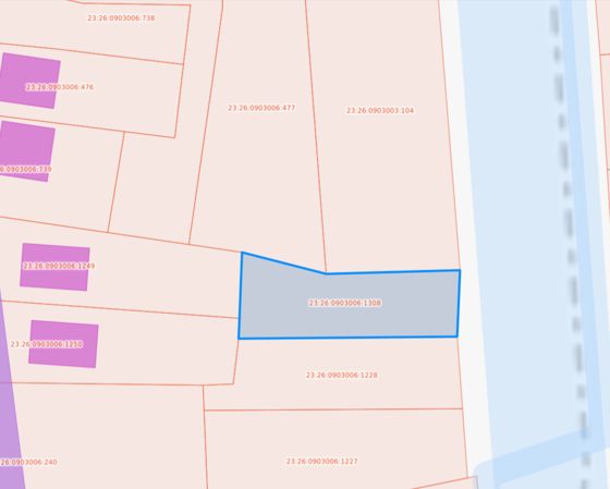 Земельный участок с кадастровым номером 23:26:0903006:1308 в станице Новодмитриевской