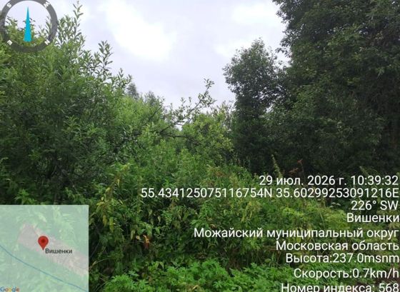 земельный участок 50:18:0060208:428 площадью 995 кв.м, категория земель: Земли населенных пунктов, вид разрешенного использования: для индивидуального жилищного строительства, государственная собственность на который не разграничена, расположенный по адресу: Российская Федерация, Московская область, г Можайск, д Вишенки