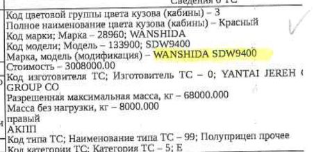 Полуприцеп WANSHIDA SDW9400, 2011 года выпуска, идентификационный номер (VIN) LA9HEGD34BTSFJ010.