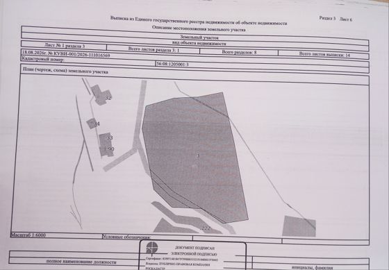 Право на заключение договора аренды земельного участка с кадастровым номером 56:08:1205001:3