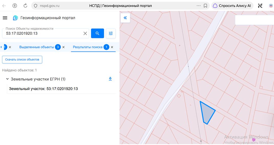 Земельный участок с кадастровым номером 53:17:0201920:13