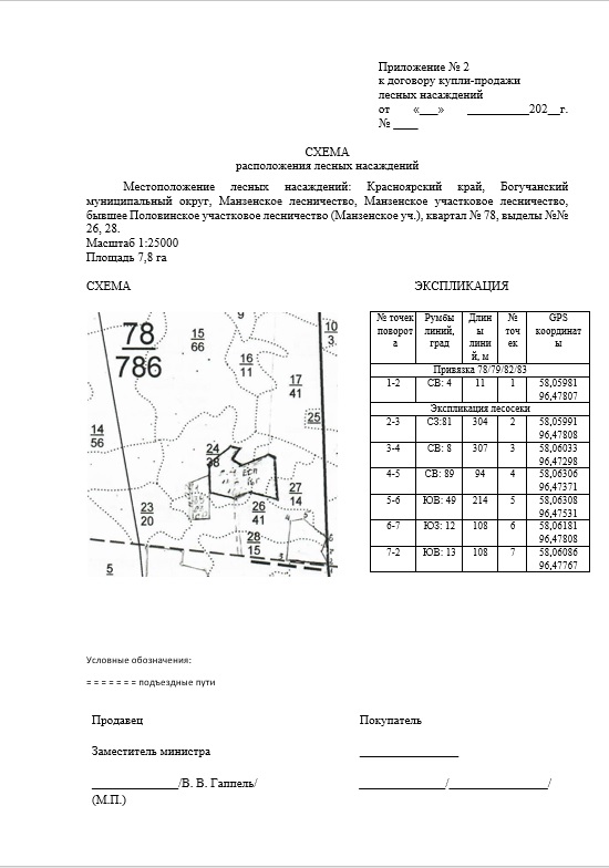 Право на заключение договора купли-продажи лесных насаждений с субъектами малого и среднего предпринимательства на территории Манзенского (бывшее Половинское) участкового лесничества,Богучанского (Манзенского) лесничества, Богучанского муниципального округа, Богучанского  муниципального округа, Красноярского края