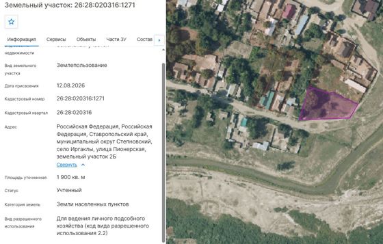 Аренда земельного участка 19 сот., ЛПХ, с. Иргаклы, Ставропольский край