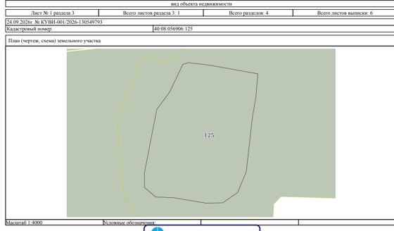 Земельный участок 9,12 га, сельхозназначение, Калужская обл.