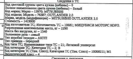 Автотранспортное средство Mitsubishi Outlander 2.0, 2011 года выпуска, идентификационный номер (VIN)  JMBXTCW4WBU004656.