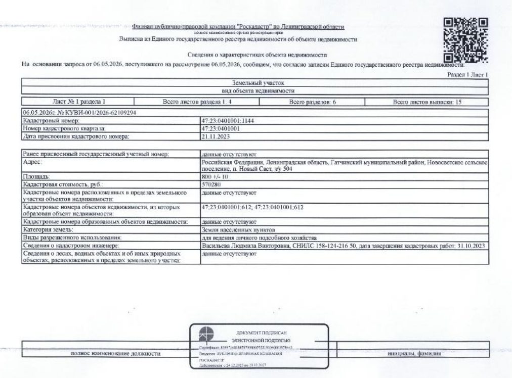 Земельный участок 8 сот., промназначение, п. Новый Свет, Ленинградская обл.