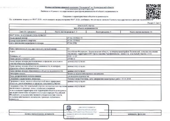 Земельный участок 13 сот., промназначение, СНТ Грезы, Ленинградская обл.