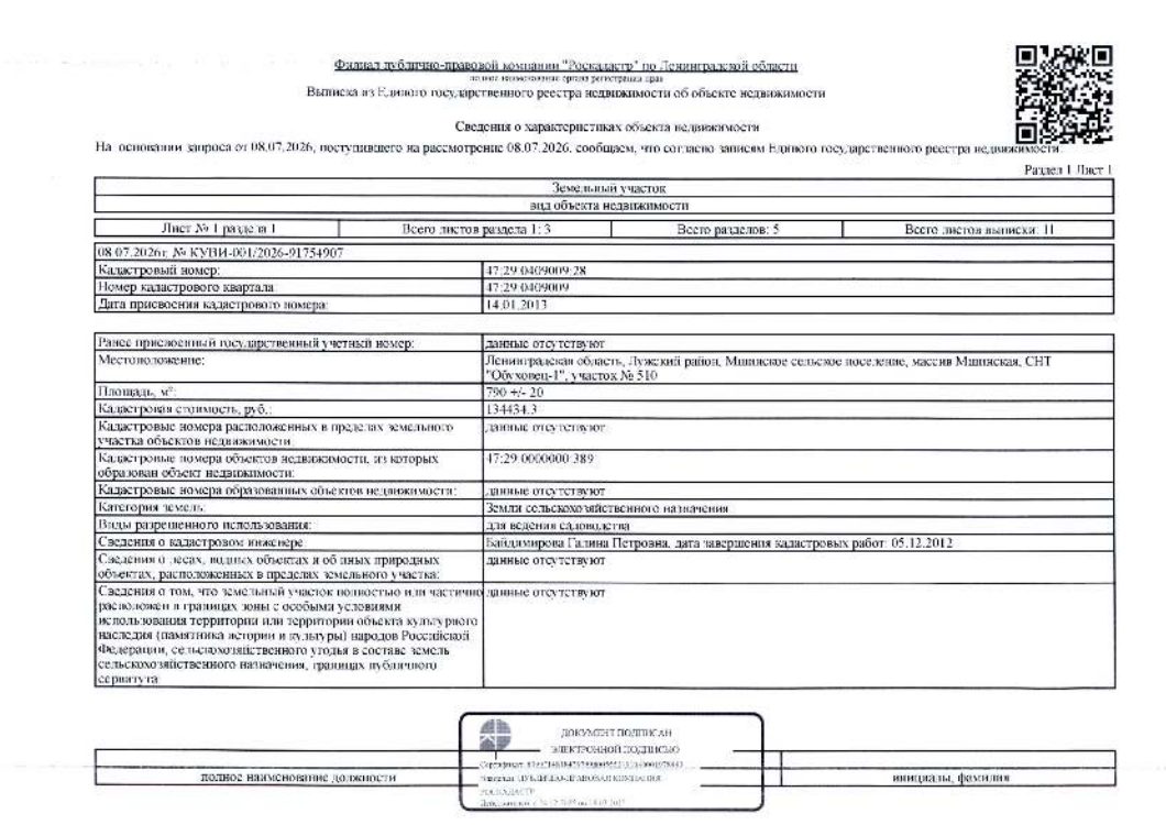 Земельный участок 7,9 сот., промназначение, Ленинградская обл.