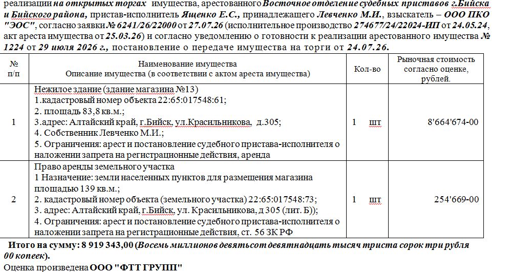 Магазин 139 м², Бийск