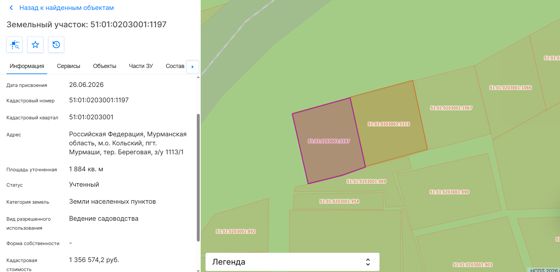 Земельный участок 19 сот., садоводство, Мурманская обл.