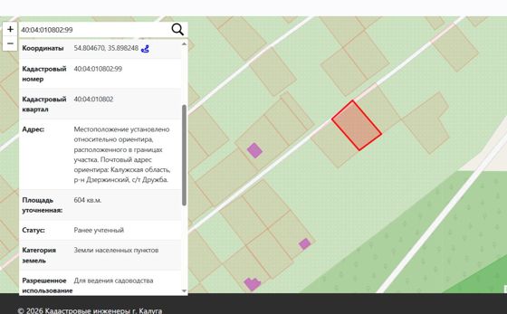 Аренда земельного участка 6 сот., садоводство, Калужская обл.