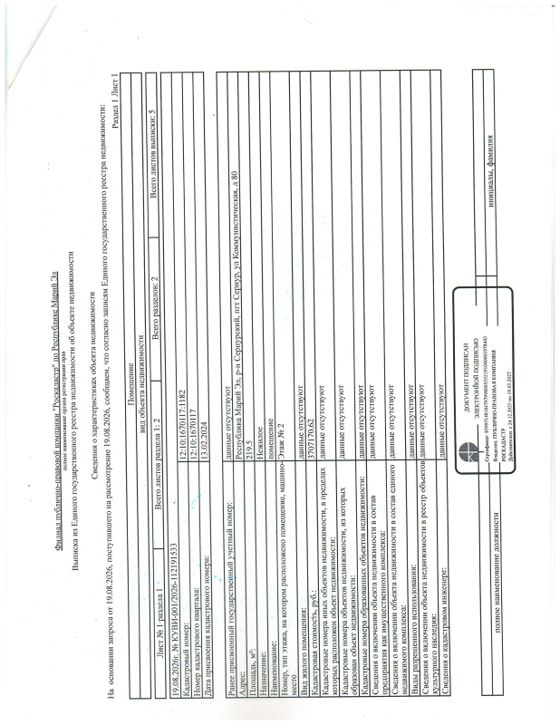 Нежилое помещение 219,5 м², п. Сернур, Марий Эл