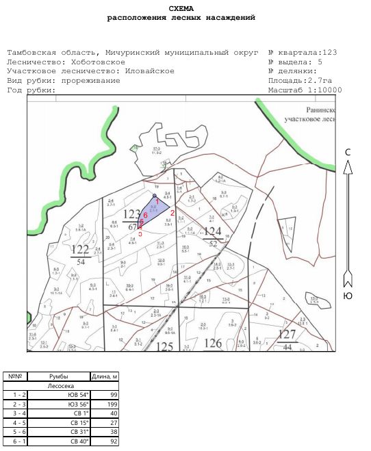 Лесные насаждения, Тамбовская обл.