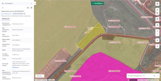 Аренда земельного участка 1,5 га, промназначение, Рязанская обл.