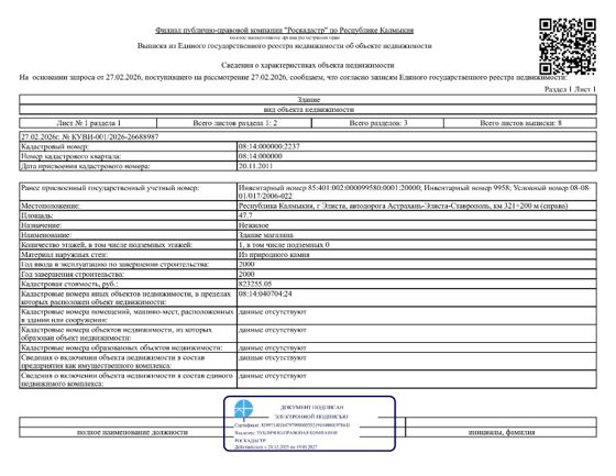 Магазин 47,7 м², Элиста