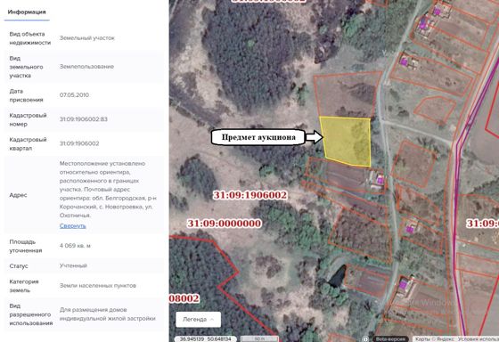 Аренда земельного участка 41 сот., ИЖС, с. Новотроевка, Белгородская обл.