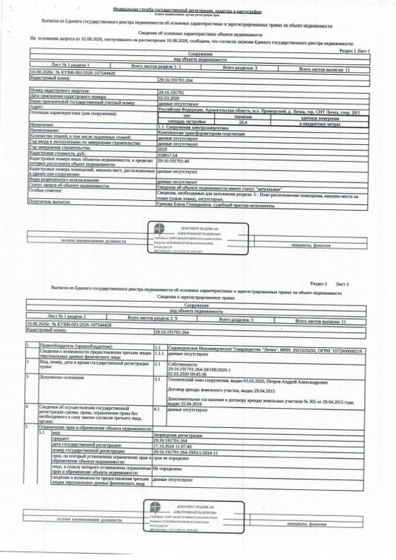 Сооружение 20,4 м², Архангельская обл.