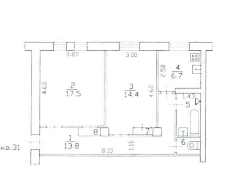 Квартира 58,2 м², Дубна